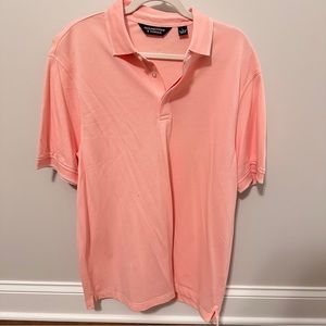 RoundTree & Yorke pink/salmon polo